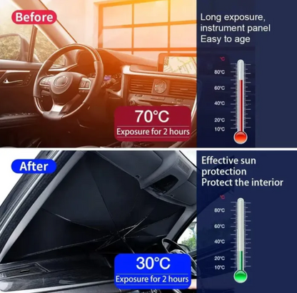 Car Sunshade Before and After Use