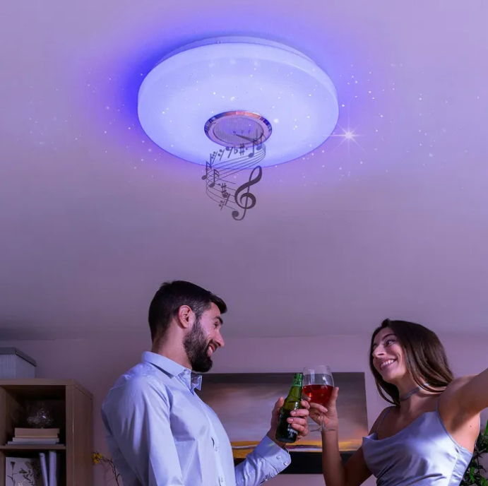 LED Bluetooth Music Ceiling Light in use