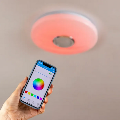 LED Bluetooth Music Ceiling Light in use